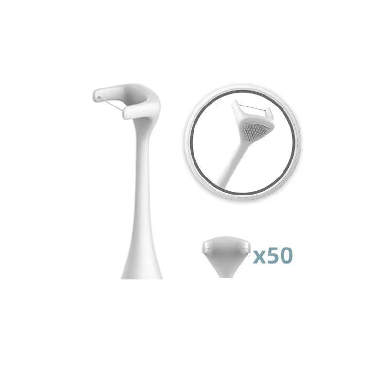 Electric Dental Floss FH01 50 Heads with Tongue Scraper for Oral Care Home Beauty Salon Use