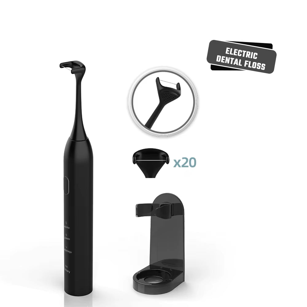 Portable USB Rechargeable Electric Dental Floss Pick Replaceable Floss Heads Tongue Scraper ABS Material Teeth Whitening Teeth